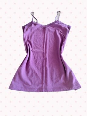 Purple Y2K Lacey Cami Tank Top